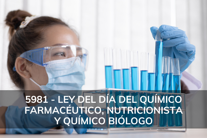 Iniciatva 5981. Ley del Día del Químico Farmacéutico, Nutricionista y Químico Biólogo